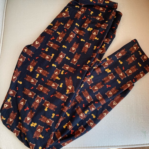 Lularoe OS NWT Teddy Bear Leggings - Picture 2 of 3